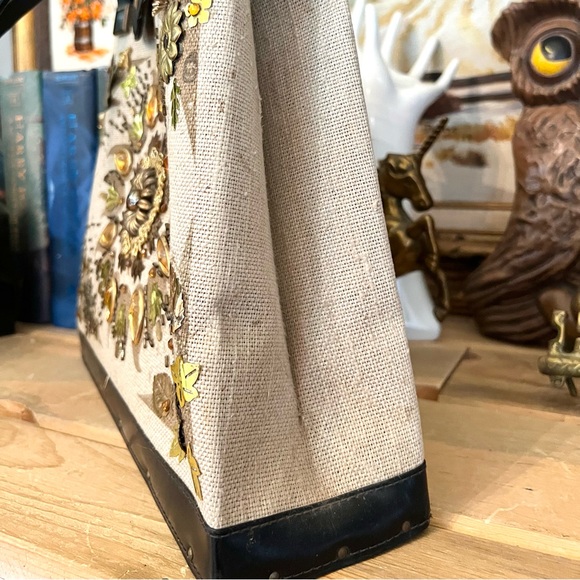 Vintage 1960s Enid Collin’s Style Beaded Handbag With Sparrows & Snowflakes - Picture 6 of 16